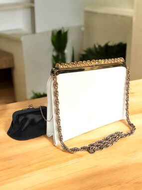 Vintage After Five Shoulder Bag White Chain Strap